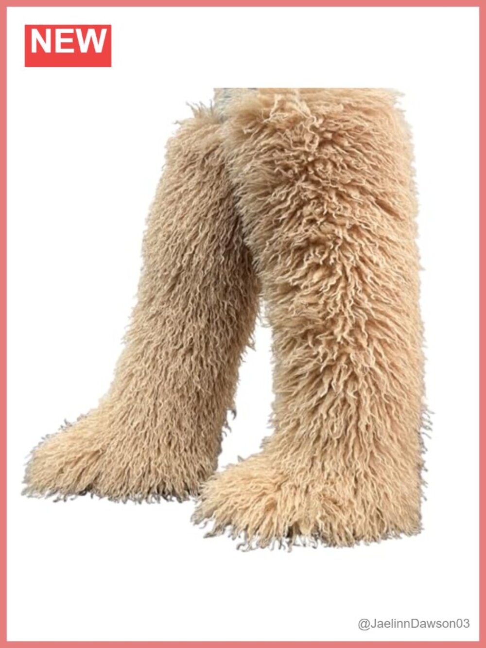 Thigh High Faux Fur Boots Over Knee Fluffy Warm Winter Shoes Women